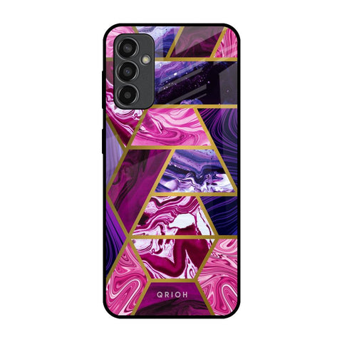 Electroplated Geometric Marble Samsung Galaxy F13 Glass Back Cover Online