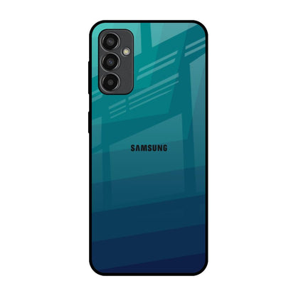 Green Triangle Pattern Samsung Galaxy F13 Glass Back Cover Online