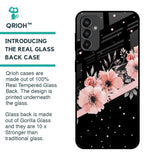 Floral Black Band Glass Case For Samsung Galaxy F13