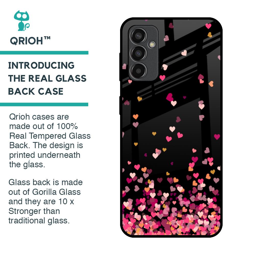 Heart Rain Fall Glass Case For Samsung Galaxy F13