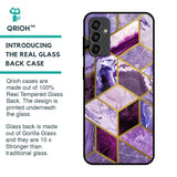 Purple Rhombus Marble Glass Case for Samsung Galaxy F13