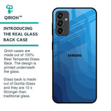 Blue Wave Abstract Glass Case for Samsung Galaxy F13