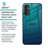 Green Triangle Pattern Glass Case for Samsung Galaxy F13