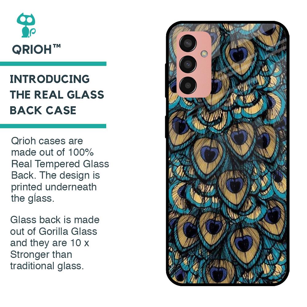 Peacock Feathers Glass case for Samsung Galaxy F13