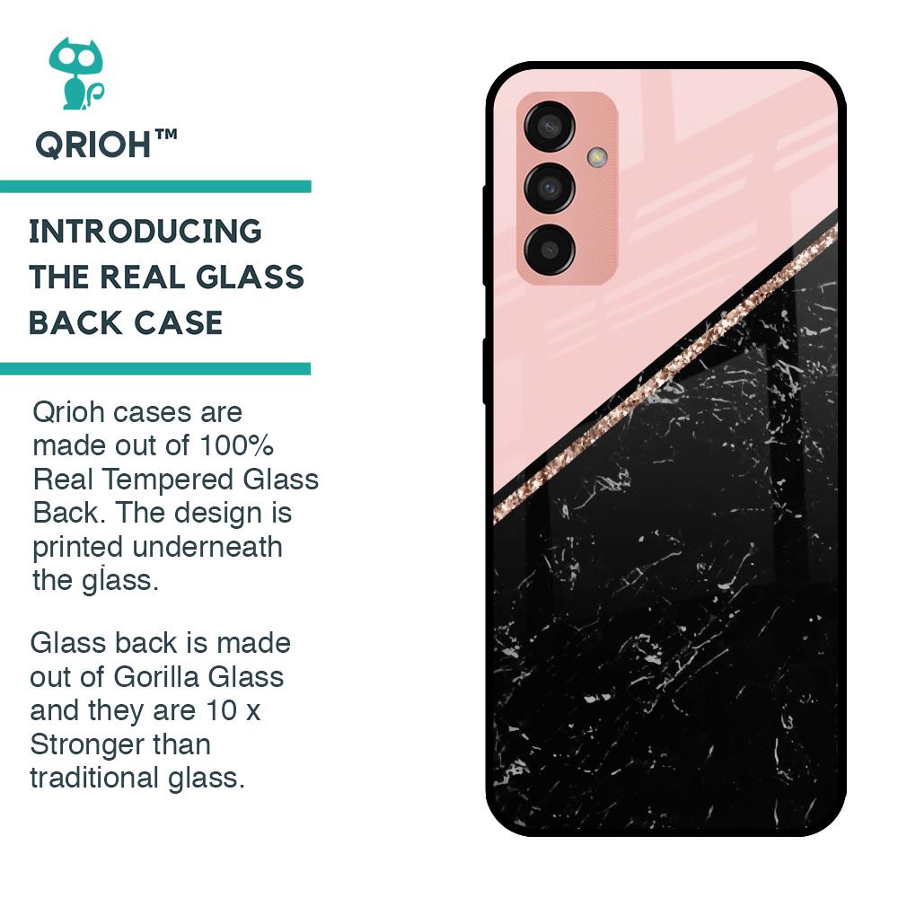 Marble Texture Pink Glass Case For Samsung Galaxy F13