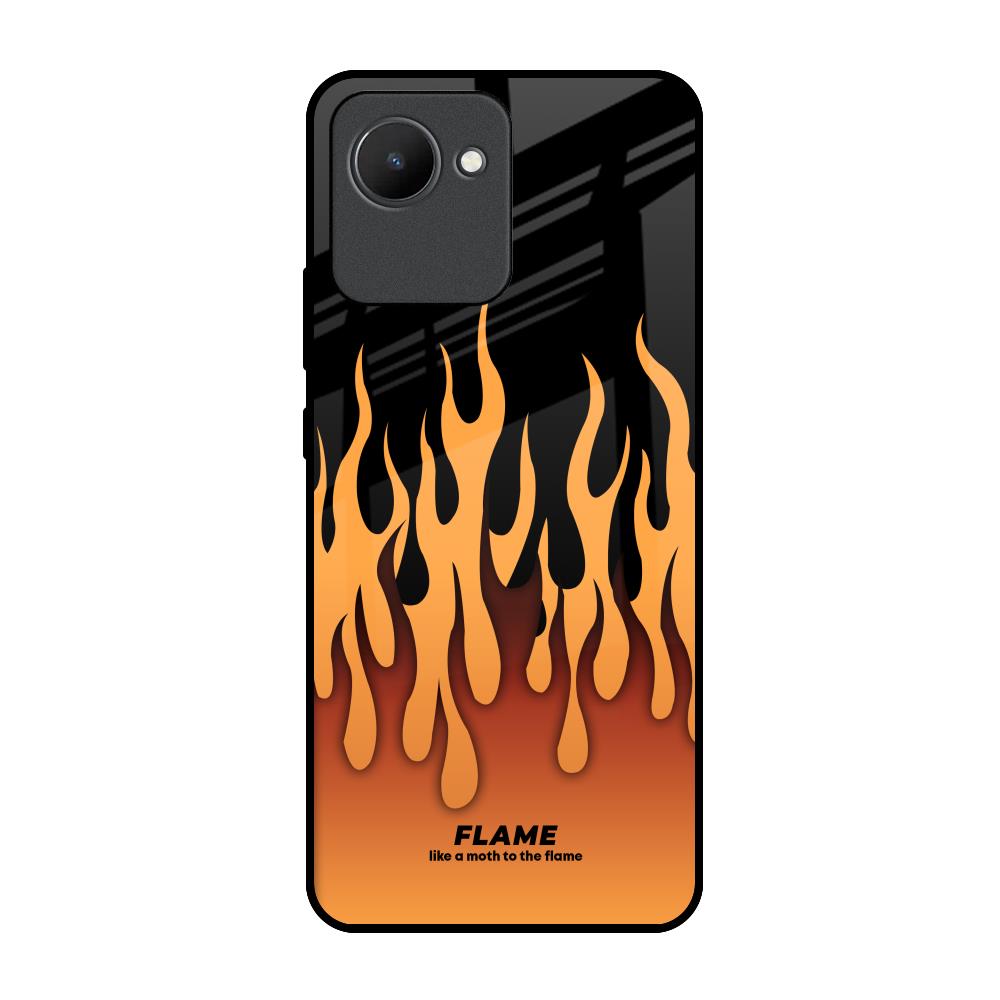 Fire Flame Realme C30 Glass Back Cover Online