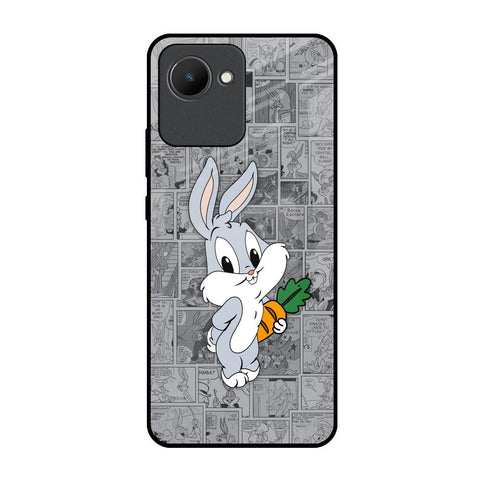 Cute Baby Bunny Realme C30 Glass Back Cover Online