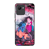 Radha Krishna Art Realme C30 Glass Back Cover Online