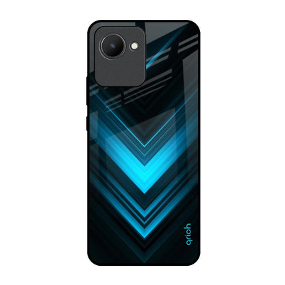 Vertical Blue Arrow Realme C30 Glass Back Cover Online