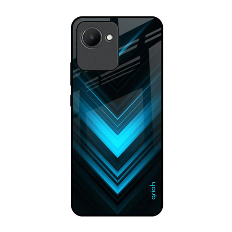 Vertical Blue Arrow Realme C30 Glass Back Cover Online