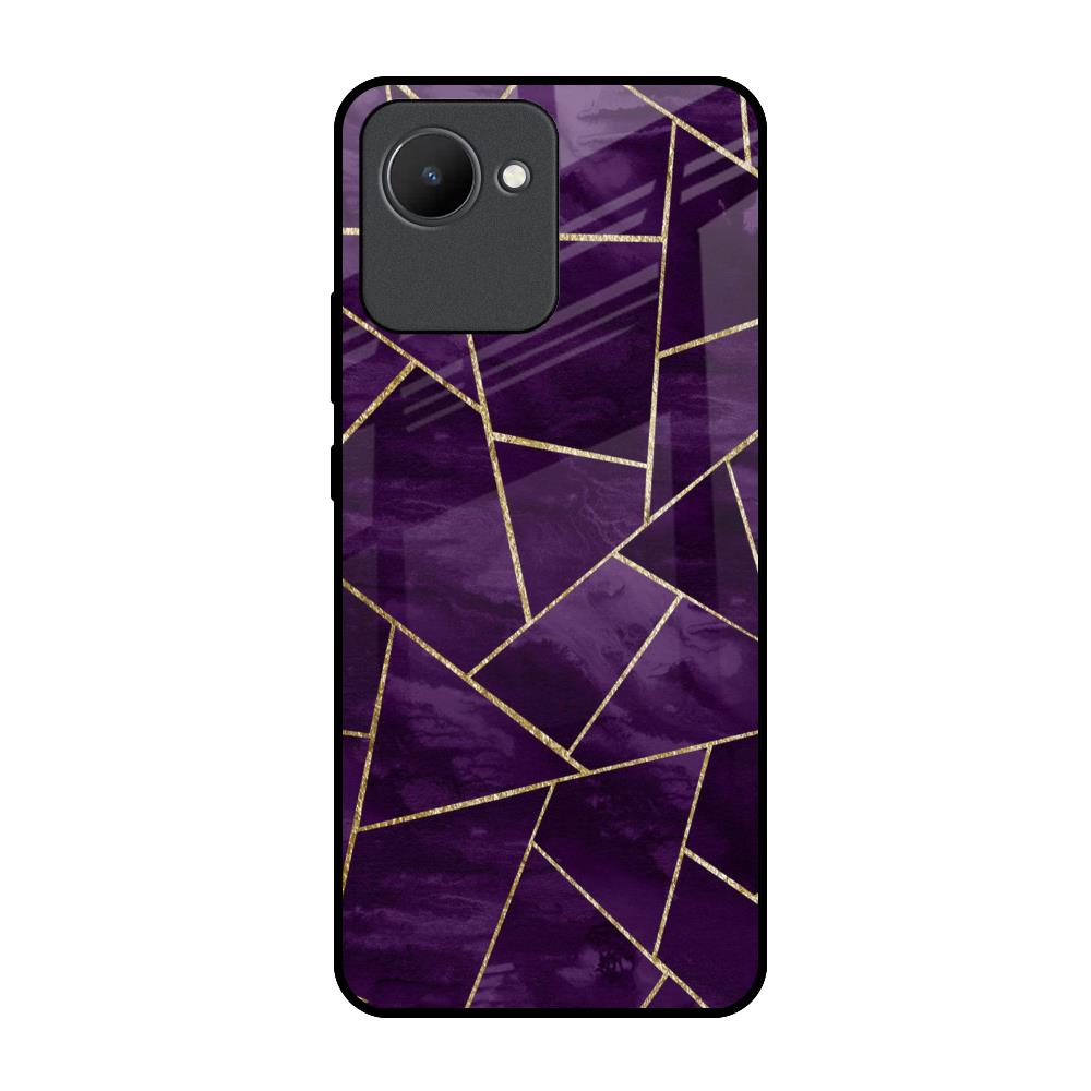 Geometric Purple Realme C30 Glass Back Cover Online