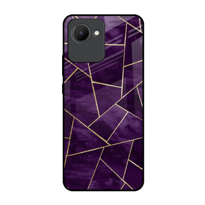Geometric Purple Realme C30 Glass Back Cover Online