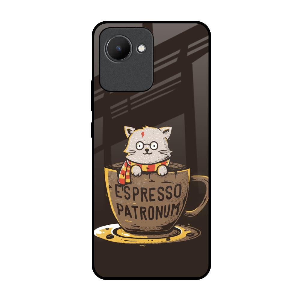 Tea With Kitty Realme C30 Glass Back Cover Online