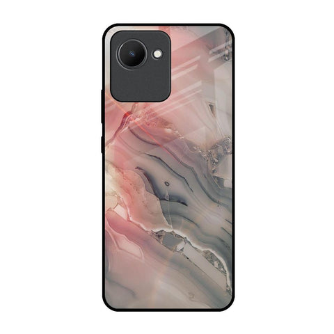 Pink And Grey Marble Realme C30 Glass Back Cover Online