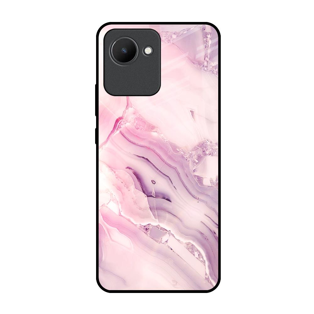Diamond Pink Gradient Realme C30 Glass Back Cover Online