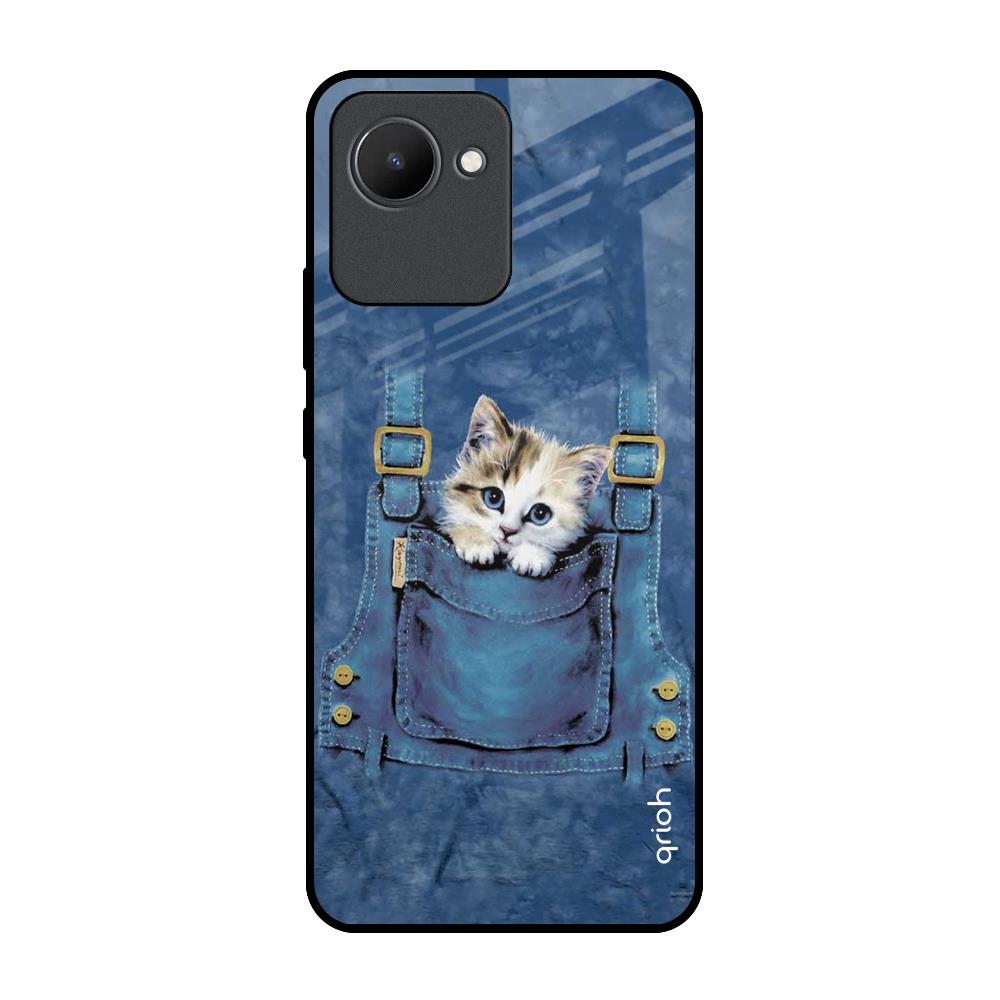 Kitty In Pocket Realme C30 Glass Back Cover Online