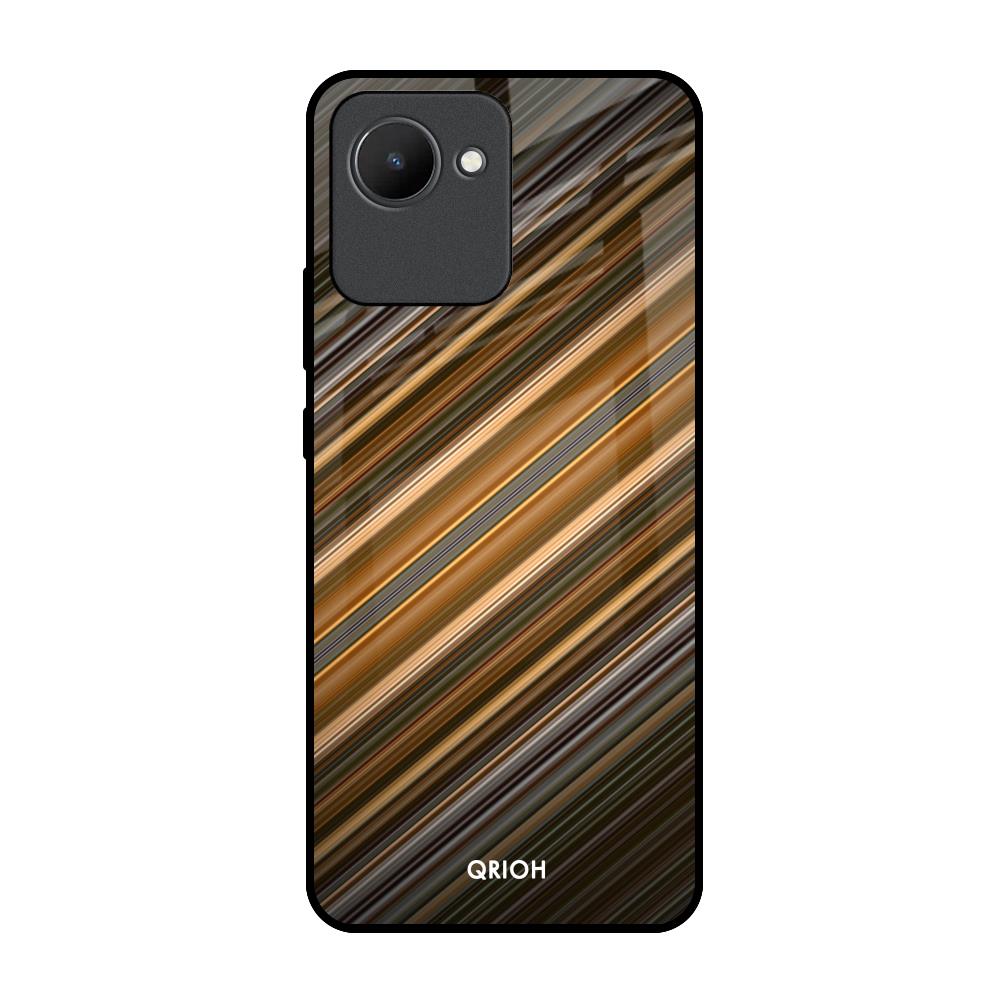 Diagonal Slash Pattern Realme C30 Glass Back Cover Online