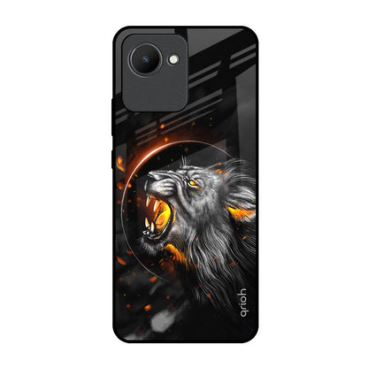 Aggressive Lion Realme C30 Glass Back Cover Online