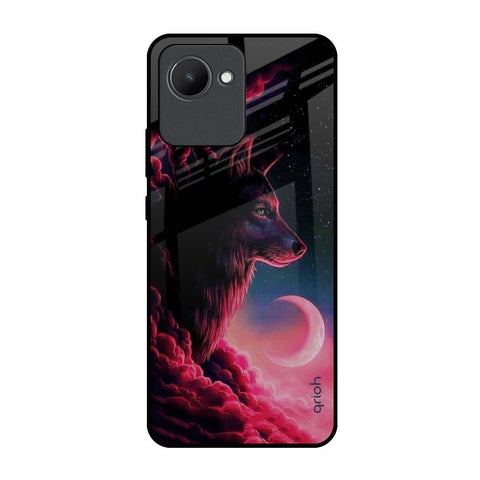 Moon Wolf Realme C30 Glass Back Cover Online