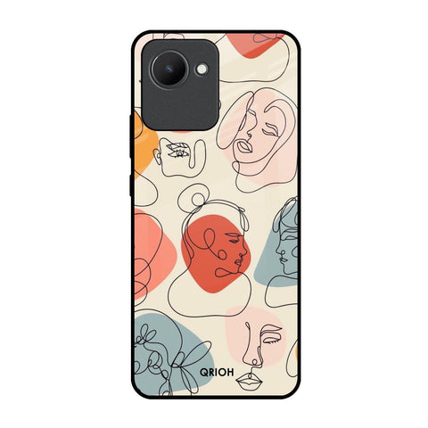 Abstract Faces Realme C30 Glass Back Cover Online