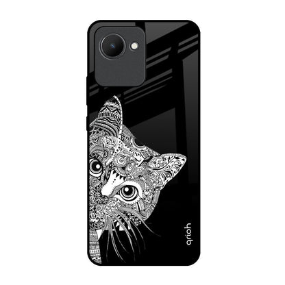 Kitten Mandala Realme C30 Glass Back Cover Online