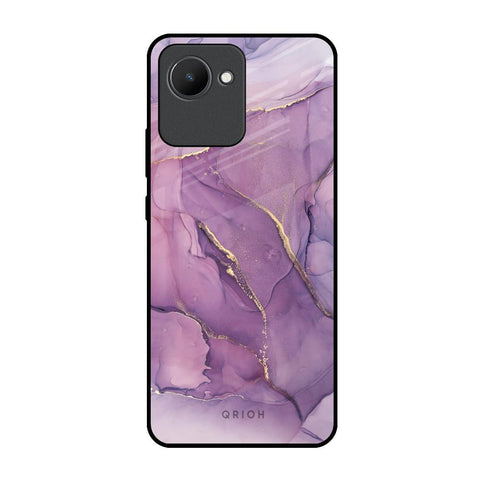 Purple Gold Marble Realme C30 Glass Back Cover Online