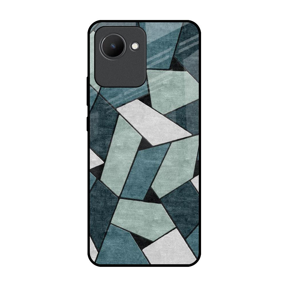 Abstact Tiles Realme C30 Glass Back Cover Online