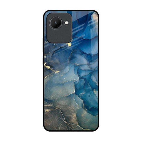 Blue Cool Marble Realme C30 Glass Back Cover Online