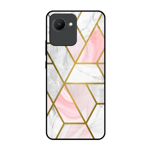 Geometrical Marble Realme C30 Glass Back Cover Online