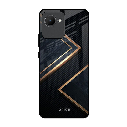 Sleek Golden & Navy Realme C30 Glass Back Cover Online