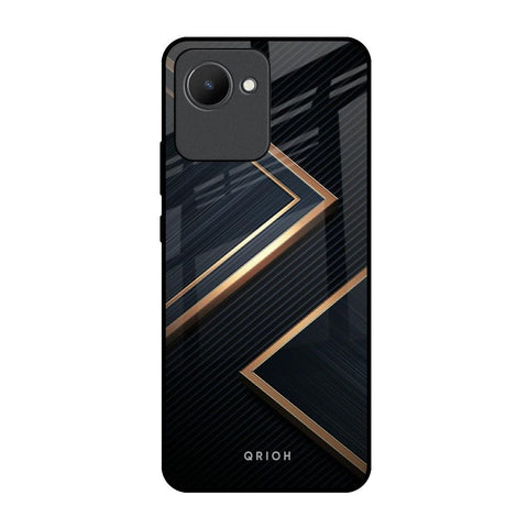 Sleek Golden & Navy Realme C30 Glass Back Cover Online