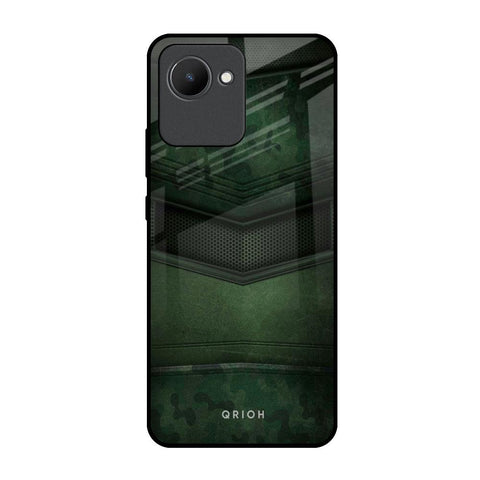 Green Leather Realme C30 Glass Back Cover Online