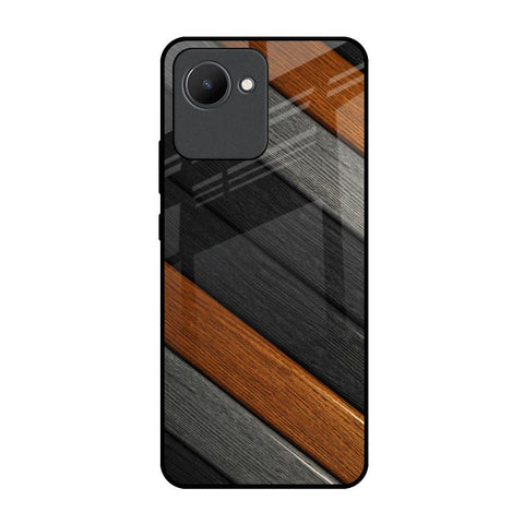 Tri Color Wood Realme C30 Glass Back Cover Online