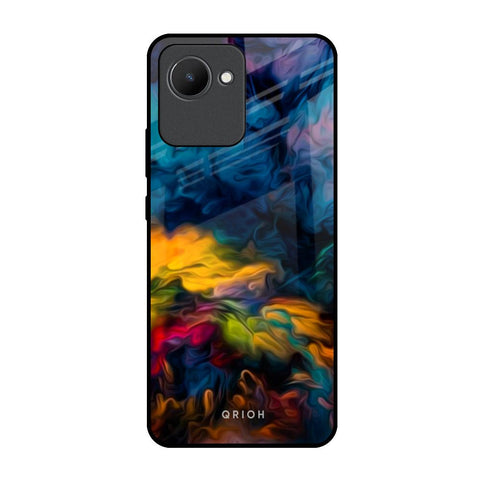Multicolor Oil Painting Realme C30 Glass Back Cover Online