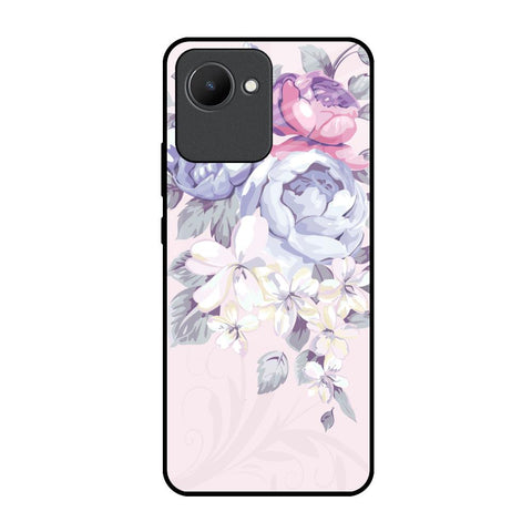 Elegant Floral Realme C30 Glass Back Cover Online
