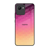 Geometric Pink Diamond Realme C30 Glass Back Cover Online