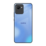 Vibrant Blue Texture Realme C30 Glass Back Cover Online