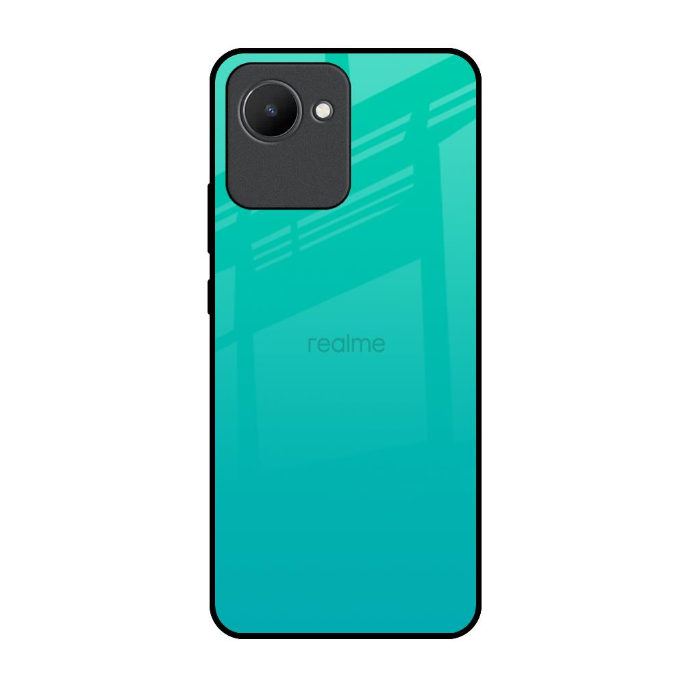 Cuba Blue Realme C30 Glass Back Cover Online