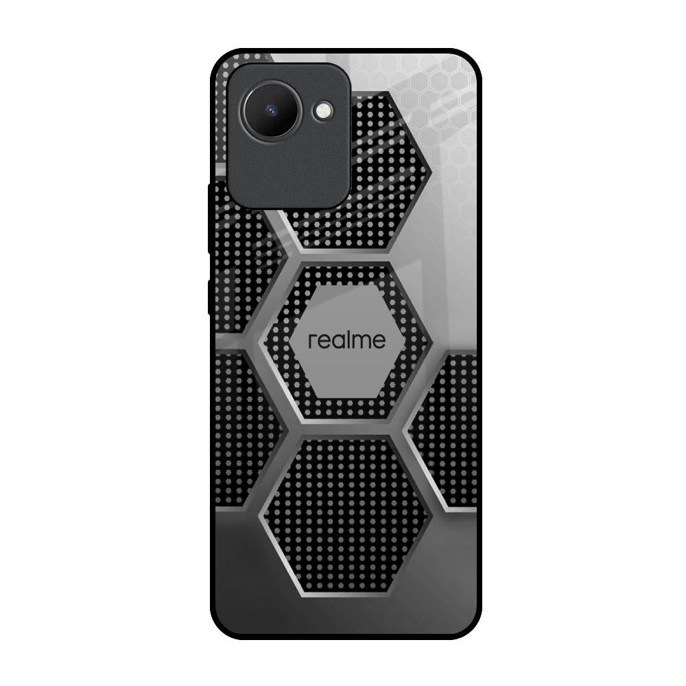 Hexagon Style Realme C30 Glass Back Cover Online