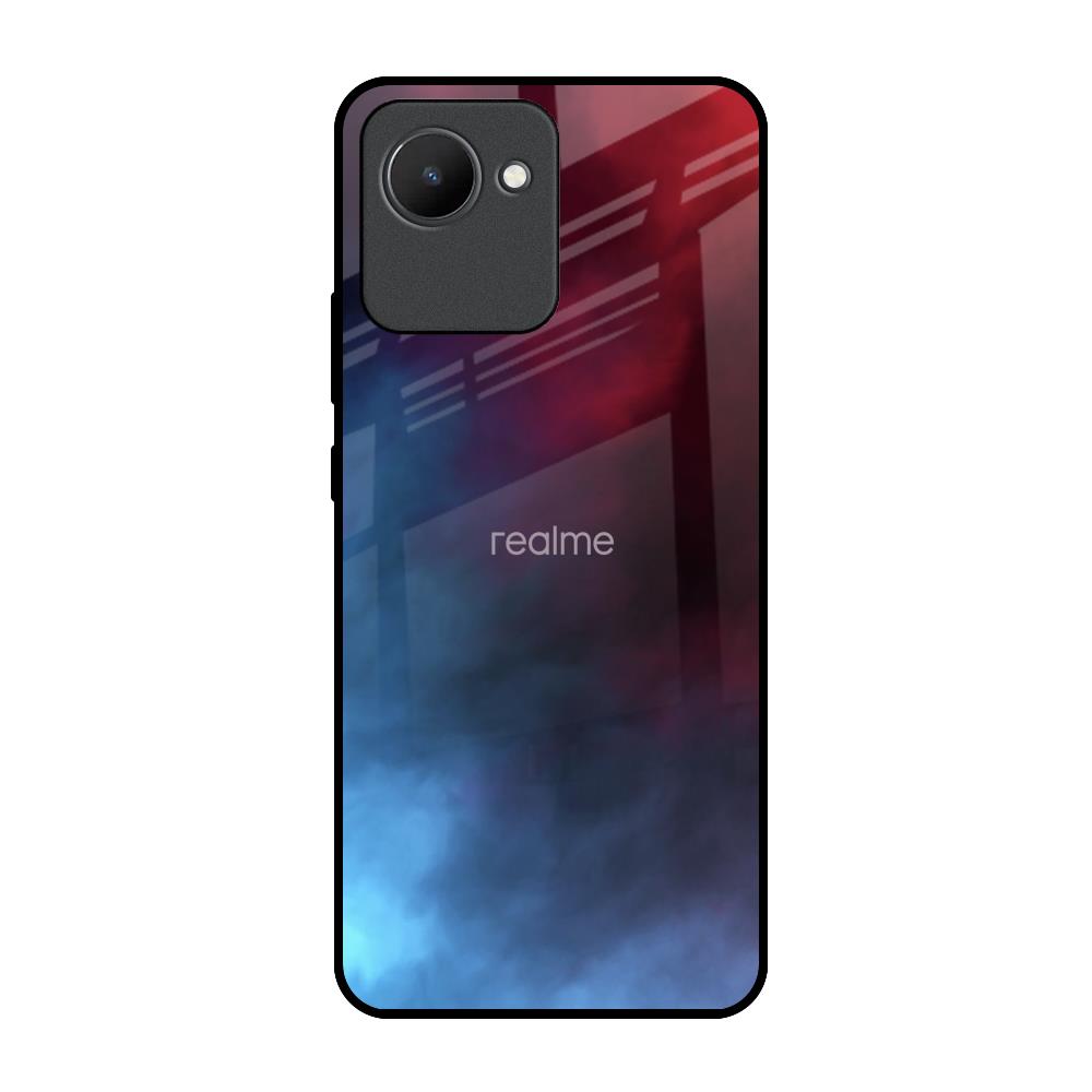 Smokey Watercolor Realme C30 Glass Back Cover Online
