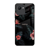 Tropical Art Flower Realme C30 Glass Back Cover Online