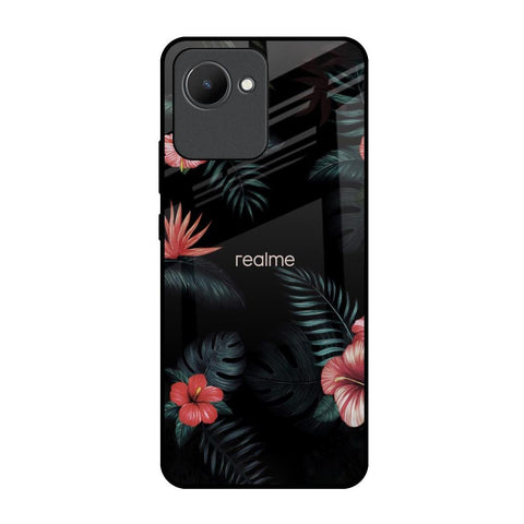 Tropical Art Flower Realme C30 Glass Back Cover Online