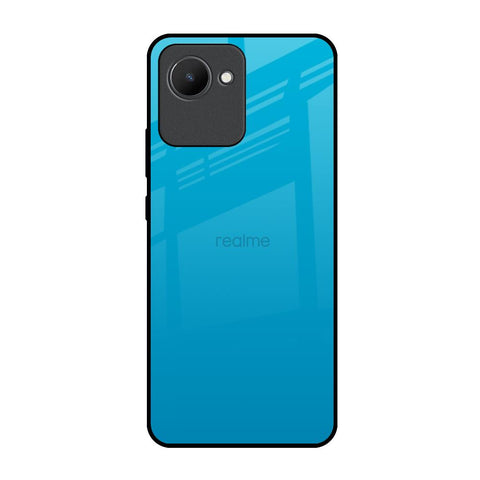 Blue Aqua Realme C30 Glass Back Cover Online