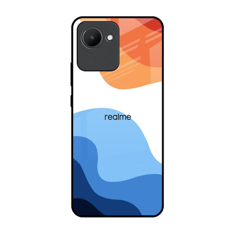 Wavy Color Pattern Realme C30 Glass Back Cover Online