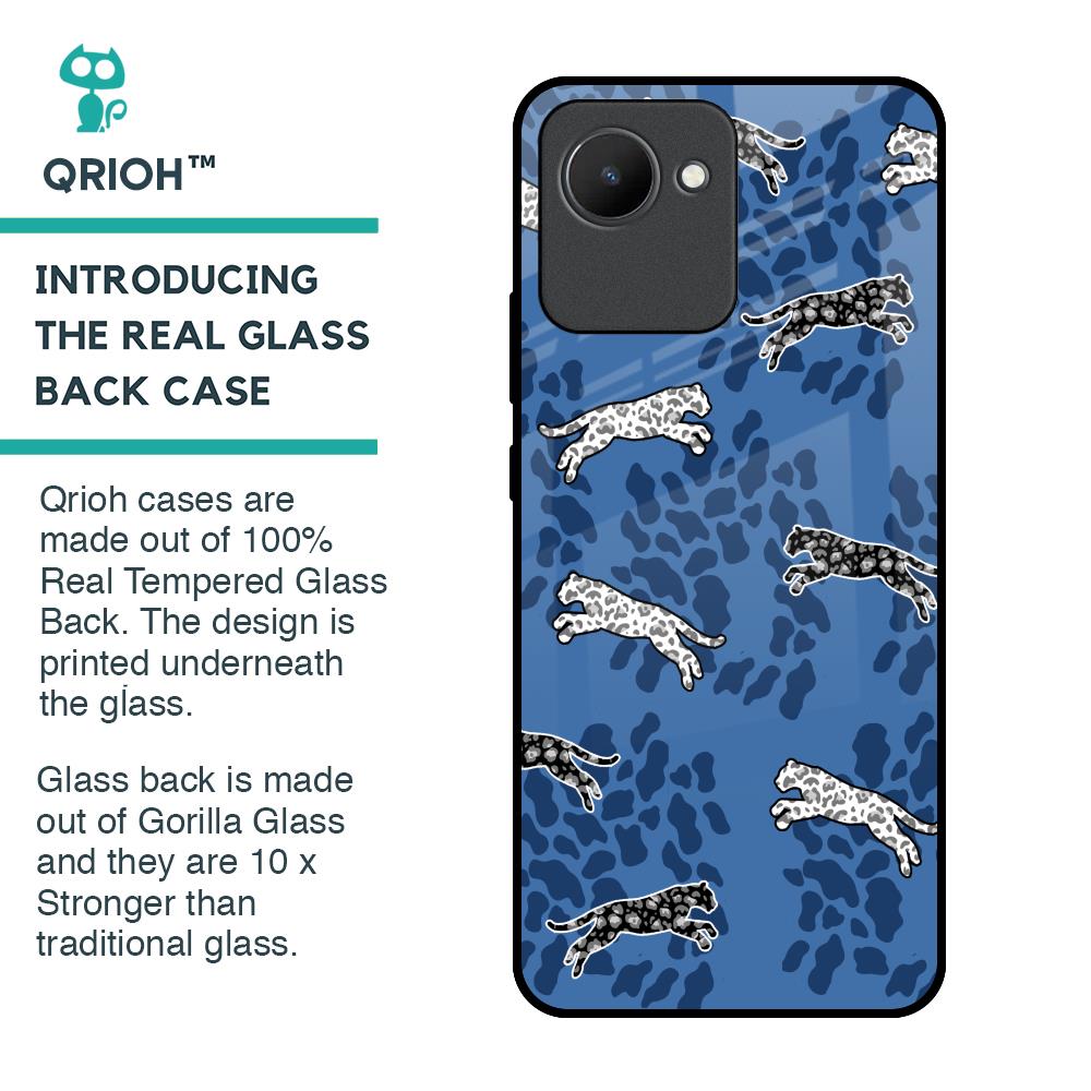 Blue Cheetah Glass Case for Realme C30