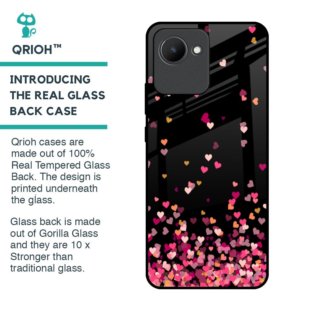 Heart Rain Fall Glass Case For Realme C30