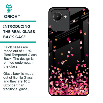 Heart Rain Fall Glass Case For Realme C30