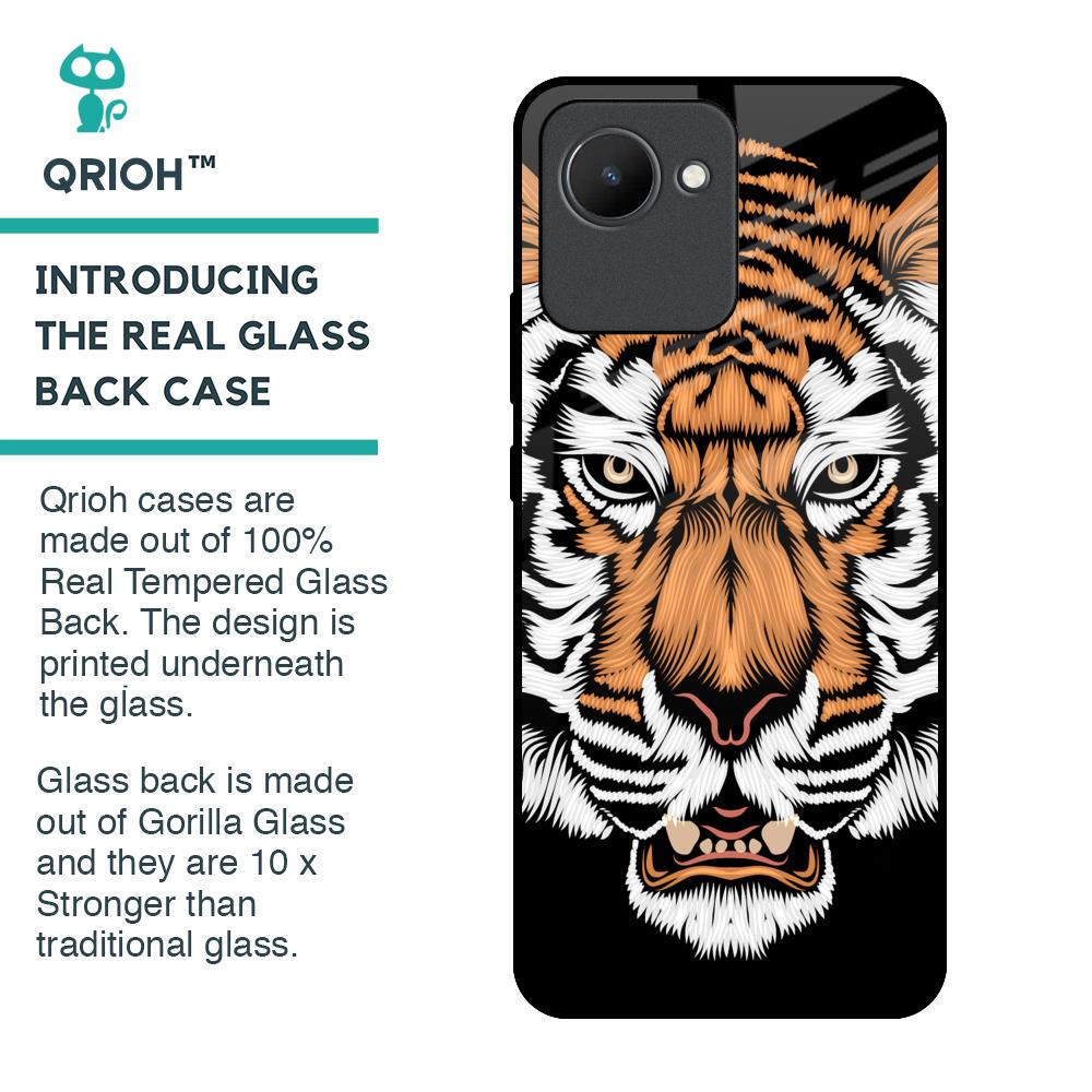 Angry Tiger Glass Case For Realme C30