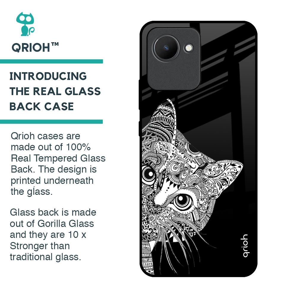 Kitten Mandala Glass Case for Realme C30