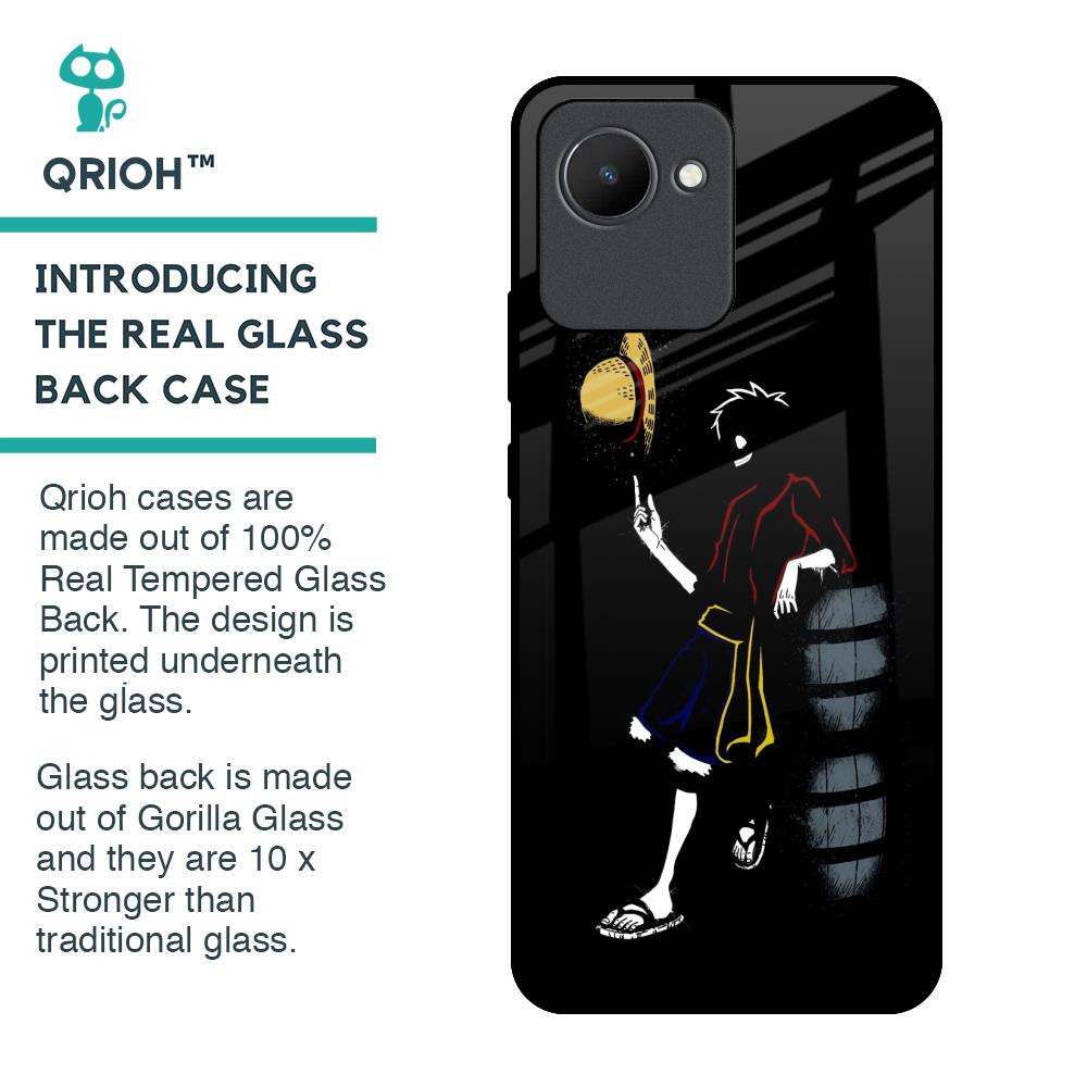 Luffy Line Art Glass Case for Realme C30